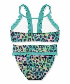 Cheapest 🎉 Millie Loves Lily Turquoise & Pink Leopard Ruffle-Trim 👙 Bikini - Toddler & 👧 Girls For Kids 🌟 -Little Millie-shop zu102688536 alt 2 tm1643312657