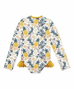 Discount π Millie Loves Lily White & Yellow Pineapple Ruffle-Accent Rashguard One-Piece - π§ Girls For Kids π 5 Discount π Millie Loves Lily White & Yellow Pineapple Ruffle-Accent Rashguard One-Piece - π§ Girls For Kids π -Little Millie-shop zu102688635 alt 2 tm1643312657