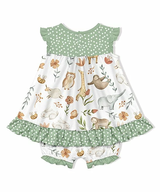 Budget 𧨠Little Millie White Safari Sam π Skirted Bubble Bodysuit - Infant & Toddler For Kids π 3 Budget 𧨠Little Millie White Safari Sam π Skirted Bubble Bodysuit - Infant & Toddler For Kids π - Image 3