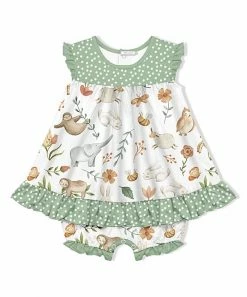 Budget 🧨 Little Millie White Safari Sam 👗 Skirted Bubble Bodysuit - Infant & Toddler For Kids 😉