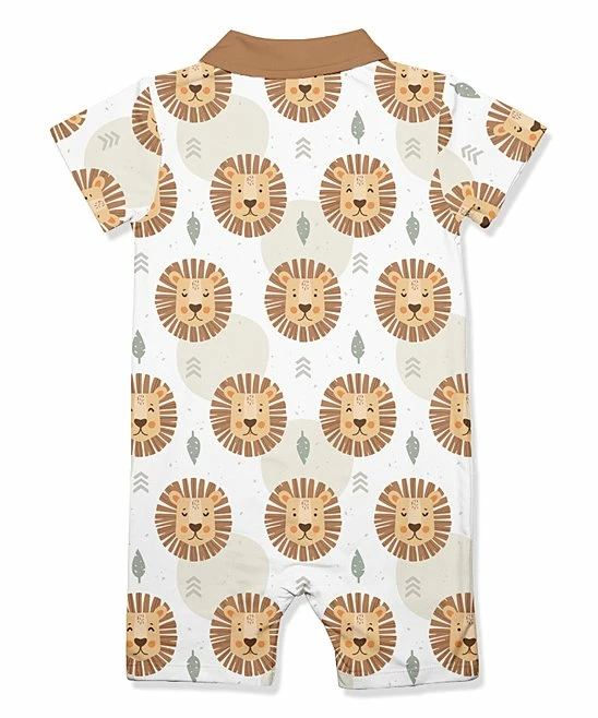 Promo π Little Millie White Lion Head Button-Front Romper - Infant For Baby & Maternity β 3 Promo π Little Millie White Lion Head Button-Front Romper - Infant For Baby & Maternity β - Image 3