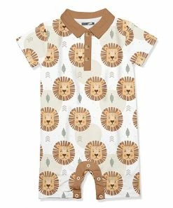 Promo 😀 Little Millie White Lion Head Button-Front Romper - Infant For Baby & Maternity ⌛