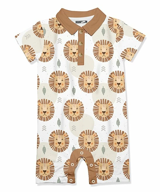 Promo π Little Millie White Lion Head Button-Front Romper - Infant For Baby & Maternity β 1 Promo π Little Millie White Lion Head Button-Front Romper - Infant For Baby & Maternity β