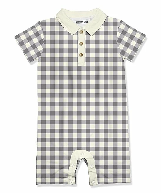 Buy π₯° Little Millie Heather Gray & Cream Gingham Button-Front Romper - Infant For Baby & Maternity π₯ 1 Buy π₯° Little Millie Heather Gray & Cream Gingham Button-Front Romper - Infant For Baby & Maternity π₯
