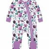 Flash Sale 😀 Little Millie White & Purple Madison Floral Footie - Infant For Baby & Maternity 💯
