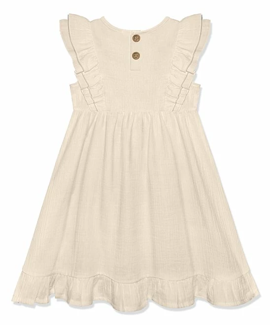 Top 10 βοΈ Simply Millie By Millie Loves Lily Cream Double-Ruffle Sleeveless A-Line π Dress - π§ Girls For Kids π 3 Top 10 βοΈ Simply Millie By Millie Loves Lily Cream Double-Ruffle Sleeveless A-Line π Dress - π§ Girls For Kids π - Image 3