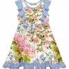 Deals ⌛ Millie Loves Lily Periwinkle & Cream Watercolor Floral Ruffle A-Line 👗 Dress - Toddler For Kids 🛒