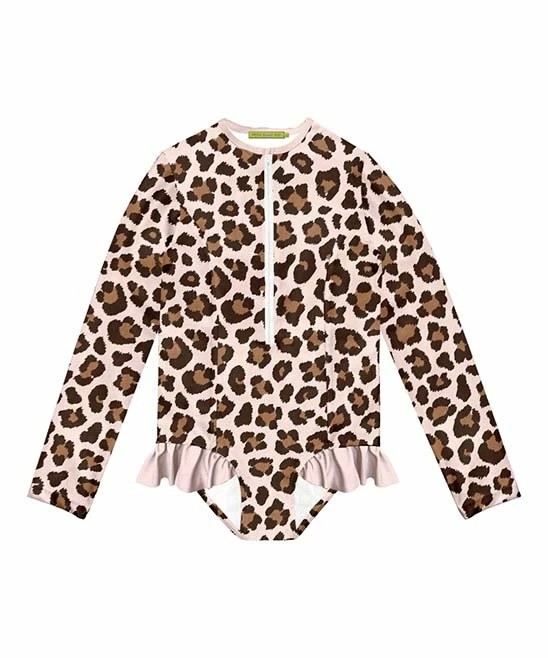 Promo π Millie Loves Lily Pink Leopard Zip-Front Ruffle-Accent One-Piece Rashguard - π§ Girls For Kids π 1 Promo π Millie Loves Lily Pink Leopard Zip-Front Ruffle-Accent One-Piece Rashguard - π§ Girls For Kids π
