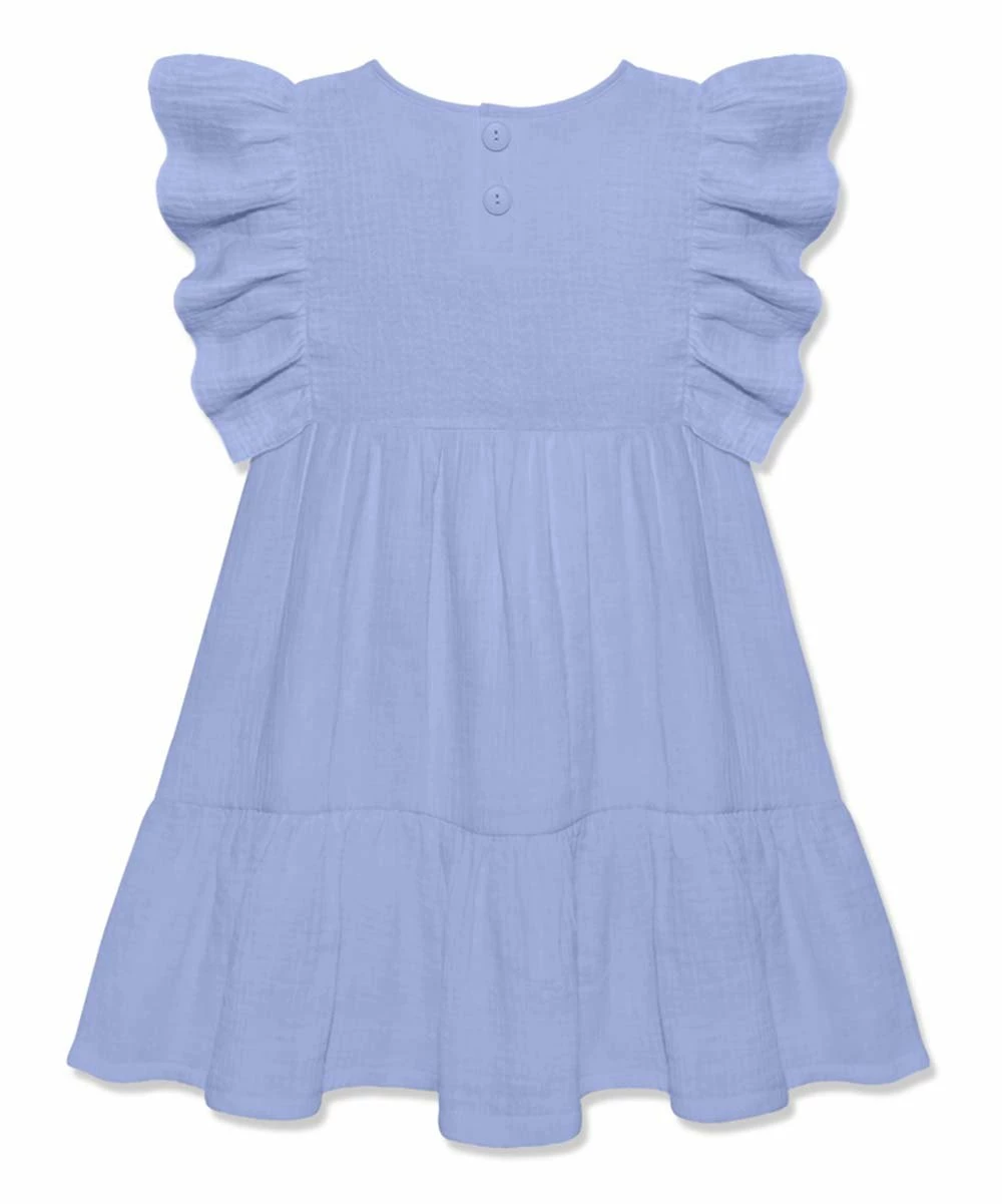 Hot Sale β€οΈ Simply Millie By Millie Loves Lily Periwinkle Tiered Gauze Angel-Sleeve π Dress - Infant For Kids π 3 Hot Sale β€οΈ Simply Millie By Millie Loves Lily Periwinkle Tiered Gauze Angel-Sleeve π Dress - Infant For Kids π - Image 3