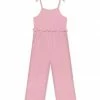 Cheapest 🛒 Simply Millie By Millie Loves Lily Dusty Pink Ruffle-Accent Bow-Strap Overalls - 👧 Girls For Kids 🎉