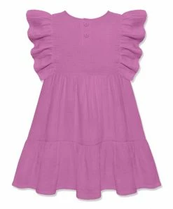 Budget 🎉 Simply Millie By Millie Loves Lily Violet Tiered Gauze Angel-Sleeve 👗 Dress - 👧 Girls For Kids 😀 -Little Millie-shop zu103332271 alt 2 tm1644964856
