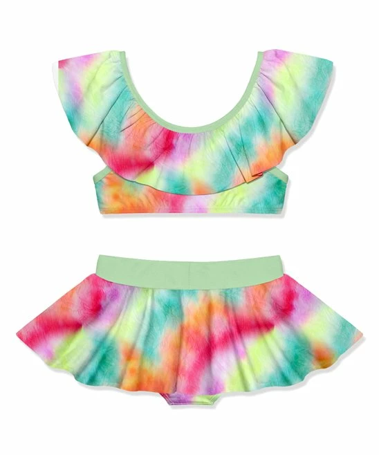 New β€οΈ Millie Loves Lily Red & Green Tie-Dye Ruffle-Yoke π Skirted π Bikini - Toddler & π§ Girls For Kids π 3 New β€οΈ Millie Loves Lily Red & Green Tie-Dye Ruffle-Yoke π Skirted π Bikini - Toddler & π§ Girls For Kids π - Image 3