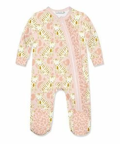 Hot Sale 🔥 Little Millie Pink Leopard Tigress Ruffle-Trim Footie - Infant For Baby & Maternity ⌛