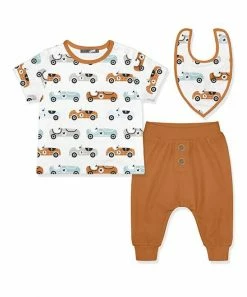 Best deal 👏 Little Millie White & Burnt Orange Race Cars Button-Snap Tee Set - Infant For Baby & Maternity 🤩