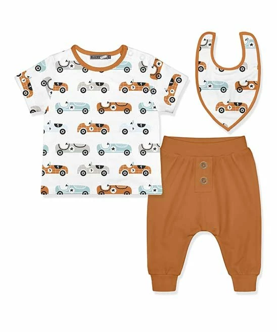 Best deal π Little Millie White & Burnt Orange Race Cars Button-Snap Tee Set - Infant For Baby & Maternity π€© 1 Best deal π Little Millie White & Burnt Orange Race Cars Button-Snap Tee Set - Infant For Baby & Maternity π€©