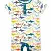 Cheapest 😍 Little Millie Cream & Teal Shark School Short-Sleeve Romper - Infant For Baby & Maternity 🛒