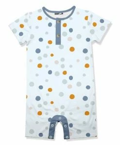 Top 10 ✔️ Little Millie Light Blue Dot Button-Front Short-Sleeve Romper - Infant For Baby & Maternity 🎁