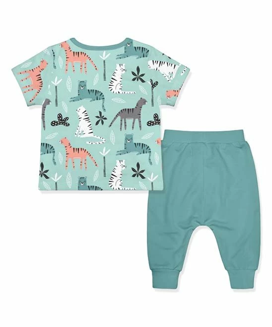 Best Pirce π₯ Little Millie Mint Jungle Tiger Tee & Teal Pants - Infant & Toddler For Kids β 3 Best Pirce π₯ Little Millie Mint Jungle Tiger Tee & Teal Pants - Infant & Toddler For Kids β - Image 3