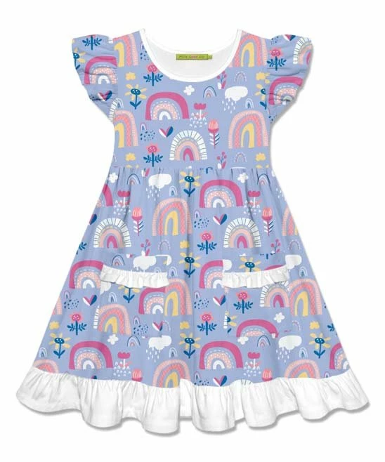 Budget π Millie Loves Lily Periwinkle & Pink Spring Rainbow Patch-Pocket Angel-Sleeve π Dress - Toddler & π§ Girls For Kids π 1 Budget π Millie Loves Lily Periwinkle & Pink Spring Rainbow Patch-Pocket Angel-Sleeve π Dress - Toddler & π§ Girls For Kids π