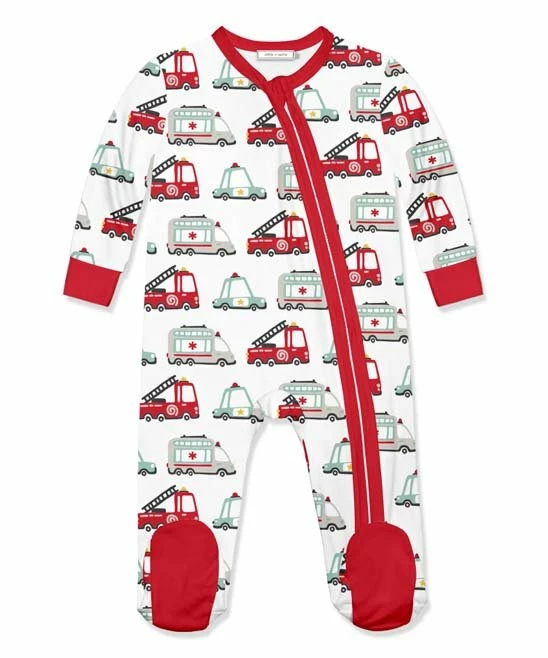 Flash Sale π Little Millie White Helper Vehicles Footie - Infant For Baby & Maternity π 1 Flash Sale π Little Millie White Helper Vehicles Footie - Infant For Baby & Maternity π