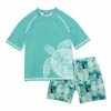Best Pirce ✔️ Millie & Maxx Turquoise Tie-Dye Turtle Short-Sleeve Rashguard Set - Boys For Kids ⭐