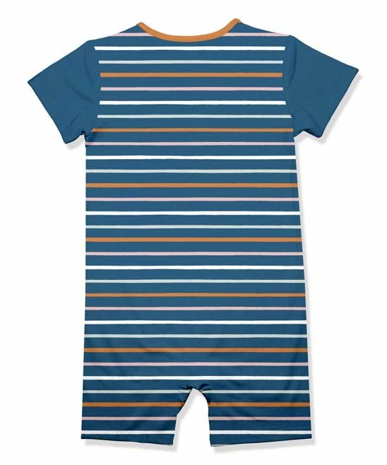 Best reviews of π Little Millie Blue & Orange Stripe Button-Front Short-Sleeve Romper - Infant For Baby & Maternity π 3 Best reviews of π Little Millie Blue & Orange Stripe Button-Front Short-Sleeve Romper - Infant For Baby & Maternity π - Image 3