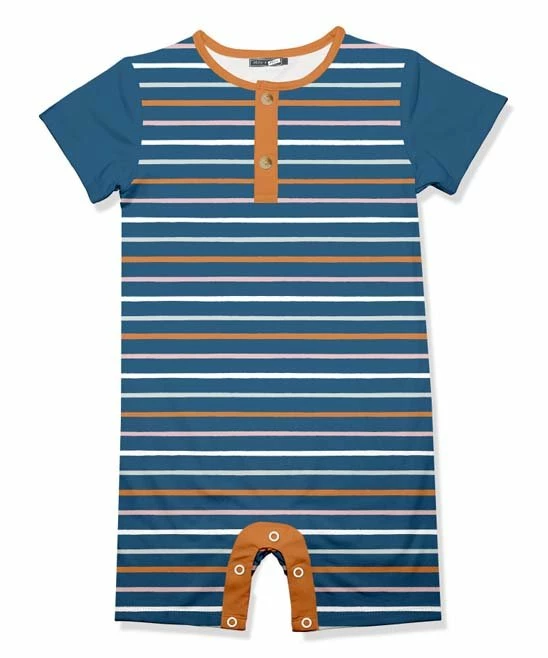 Best reviews of π Little Millie Blue & Orange Stripe Button-Front Short-Sleeve Romper - Infant For Baby & Maternity π 1 Best reviews of π Little Millie Blue & Orange Stripe Button-Front Short-Sleeve Romper - Infant For Baby & Maternity π