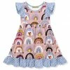 Brand new 🔥 Millie Loves Lily Mauve Rainbow Hearts Angel-Sleeve 👗 Dress - Toddler For Kids 🧨