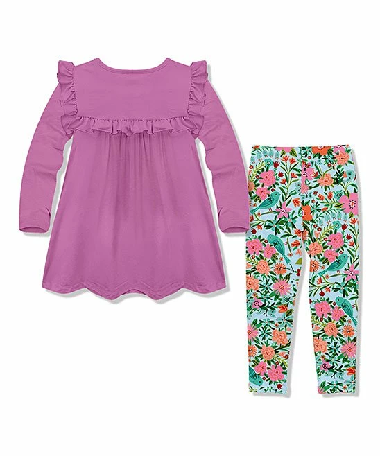 Buy β Millie Loves Lily Violet Ruffle-Accent Top & Mint Tara Floral Leggings - Toddler & π§ Girls For Kids π 3 Buy β Millie Loves Lily Violet Ruffle-Accent Top & Mint Tara Floral Leggings - Toddler & π§ Girls For Kids π - Image 3