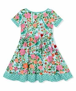 Cheapest 😍 Millie Loves Lily Pale Blue Tara Floral Button-Up A-Line 👗 Dress - Toddler & 👧 Girls For Kids 😍 -Little Millie-shop zu103399499 alt 2 tm1650635583