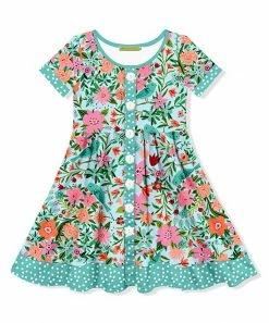 Cheapest 😍 Millie Loves Lily Pale Blue Tara Floral Button-Up A-Line 👗 Dress - Toddler & 👧 Girls For Kids 😍