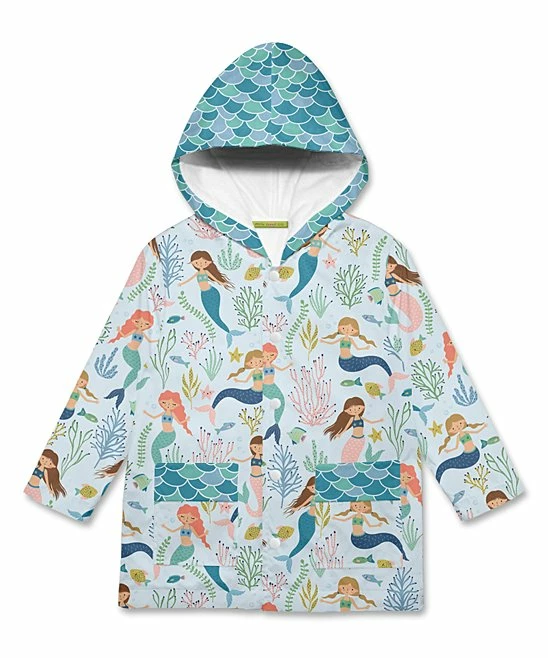Hot Sale π Millie Loves Lily Pale Blue Coral Reef Mermaid Pocket Hooded Raincoat - Toddler For Kids β 1 Hot Sale π Millie Loves Lily Pale Blue Coral Reef Mermaid Pocket Hooded Raincoat - Toddler For Kids β
