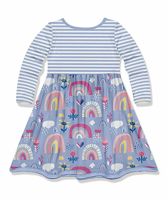 Best Pirce π Millie Loves Lily Periwinkle Spring Rainbow Pocket A-Line π Dress - Toddler & π§ Girls For Kids π 3 Best Pirce π Millie Loves Lily Periwinkle Spring Rainbow Pocket A-Line π Dress - Toddler & π§ Girls For Kids π - Image 3