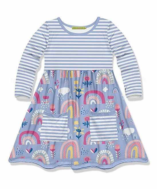 Best Pirce π Millie Loves Lily Periwinkle Spring Rainbow Pocket A-Line π Dress - Toddler & π§ Girls For Kids π 1 Best Pirce π Millie Loves Lily Periwinkle Spring Rainbow Pocket A-Line π Dress - Toddler & π§ Girls For Kids π