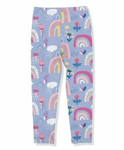 Best Sale ⭐ Millie Loves Lily Periwinkle Floral Rainbow Leggings - Toddler & 👧 Girls For Kids 🎉 -Little Millie-shop zu103407371 alt 2 tm1650635220