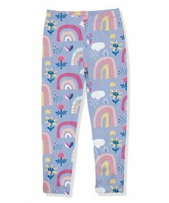 Best Sale ⭐ Millie Loves Lily Periwinkle Floral Rainbow Leggings - Toddler & 👧 Girls For Kids 🎉