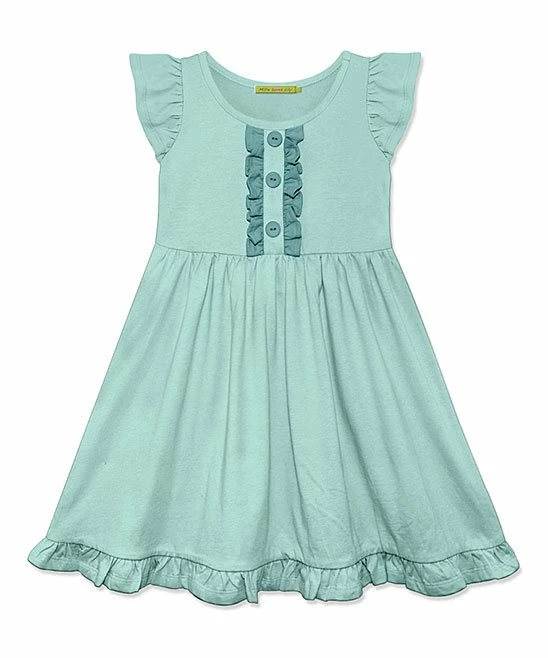 Best deal π Simply Millie By Millie Loves Lily Mint & Nile Blue Button-Front Angel-Sleeve π Dress - Toddler For Kids π₯ 1 Best deal π Simply Millie By Millie Loves Lily Mint & Nile Blue Button-Front Angel-Sleeve π Dress - Toddler For Kids π₯