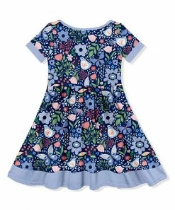 Cheapest 😍 Millie Loves Lily Navy & Green Butterfly Garden Button-Up A-Line 👗 Dress - Toddler & 👧 Girls For Kids 👍 -Little Millie-shop zu103407386 alt 2 tm1650635220