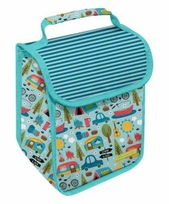 Deals 😀 Millie Loves Lily Turquoise Camping One-Handle Lunch Bag For Home & Garden 🔥