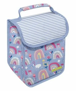 Best Pirce ❤️ Millie Loves Lily Periwinkle Spring Rainbow One-Handle Lunch Bag For Home & Garden 😉