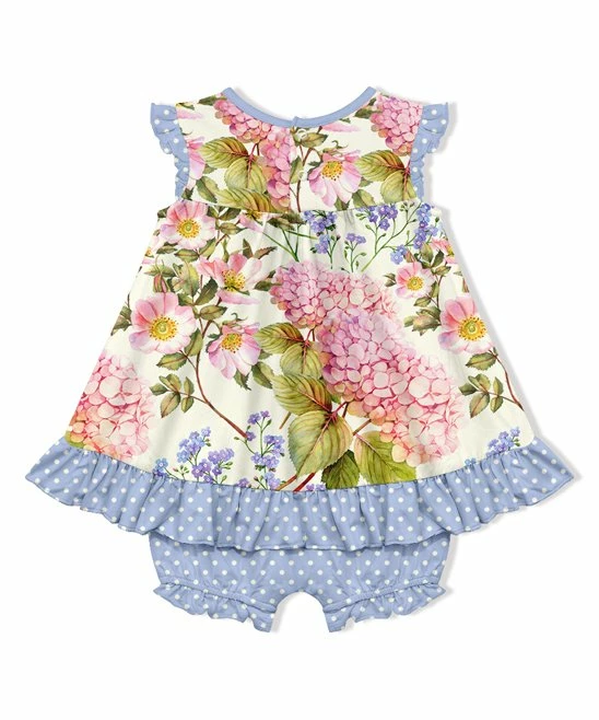 Wholesale π Little Millie Cream Watercolor Floral Ruffle-Trim π Skirted Romper - Infant For Kids π 4 Wholesale π Little Millie Cream Watercolor Floral Ruffle-Trim π Skirted Romper - Infant For Kids π - Image 4