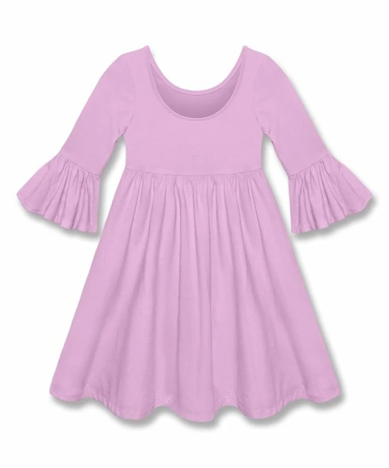 Outlet π Millie Loves Lily Lilac Ruffle-Sleeve A-Line π Dress - Infant, Toddler & π§ Girls For Kids π 3 Outlet π Millie Loves Lily Lilac Ruffle-Sleeve A-Line π Dress - Infant, Toddler & π§ Girls For Kids π - Image 3