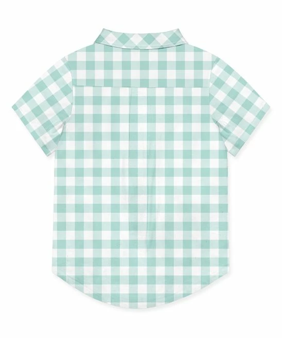 Budget β¨ Millie & Maxx Mint & White Gingham Short-Sleeve Button-Up - Boys For Kids π 2 Budget β¨ Millie & Maxx Mint & White Gingham Short-Sleeve Button-Up - Boys For Kids π - Image 2