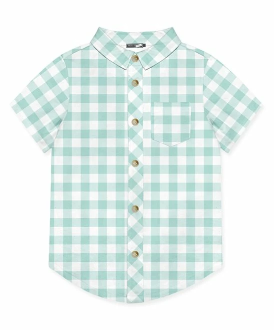Budget β¨ Millie & Maxx Mint & White Gingham Short-Sleeve Button-Up - Boys For Kids π 1 Budget β¨ Millie & Maxx Mint & White Gingham Short-Sleeve Button-Up - Boys For Kids π