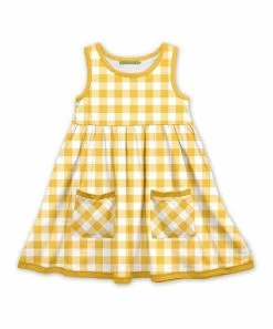 Top 10 🎁 Millie Loves Lily Yellow & White Gingham Pocket Sleeveless A-Line 👗 Dress - 👧 Girls For Kids 👍