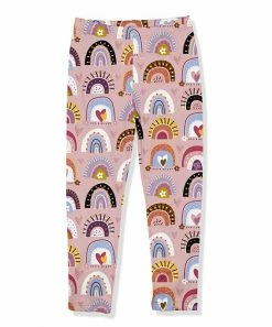 Buy 🔔 Millie Loves Lily Dusty Pink & Black Rainbow Hearts Leggings - 👧 Girls For Kids ⭐