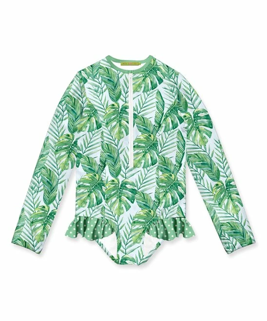 Best Sale ๐ Millie Loves Lily Pale Blue & Green Tropical Ruffle-Accent One-Piece Rashguard - Toddler & ๐ง Girls For Kids ๐งจ 1 Best Sale ๐ Millie Loves Lily Pale Blue & Green Tropical Ruffle-Accent One-Piece Rashguard - Toddler & ๐ง Girls For Kids ๐งจ