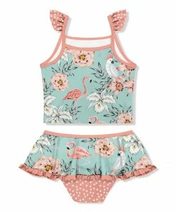 Cheap 🛒 Millie Loves Lily Mint & Coral Flamingo Tropics 👗 Skirted Tankini - 👧 Girls For Kids 🧨 -Little Millie-shop zu103786649 alt 2 tm1648749119