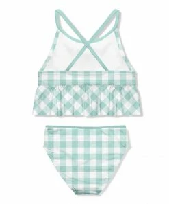 Cheapest 🔥 Millie Loves Lily Mint & White Gingham Ruffle-Trim Tankini - Toddler & 👧 Girls For Kids 💯 -Little Millie-shop zu103786662 alt 2 tm1648749119