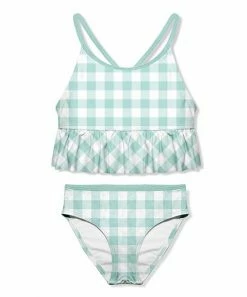 Cheapest 🔥 Millie Loves Lily Mint & White Gingham Ruffle-Trim Tankini - Toddler & 👧 Girls For Kids 💯